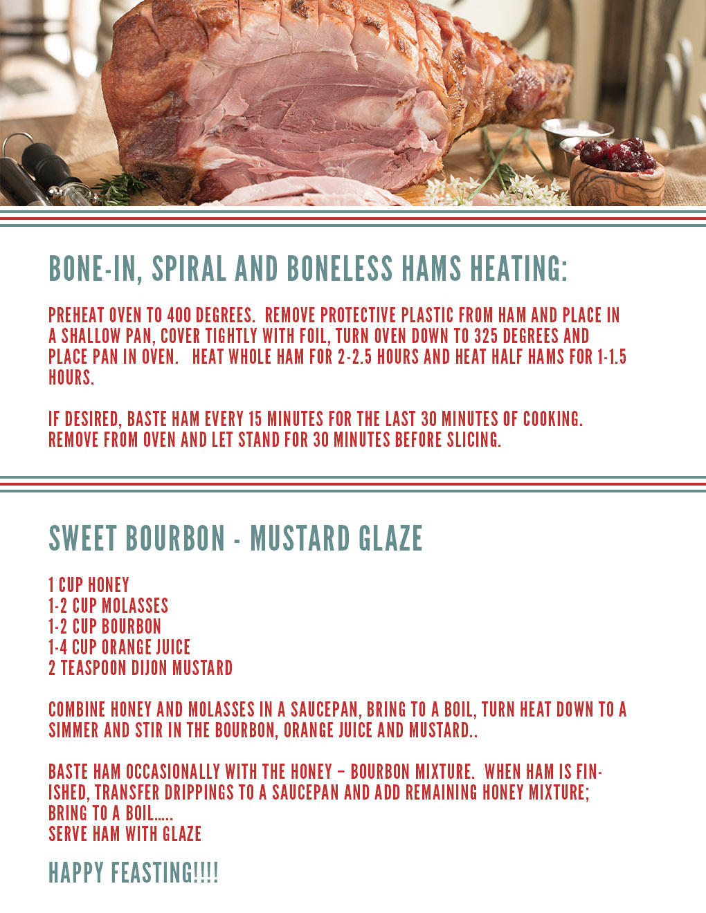 Schwab's Ham Heating Instructions Bill Kamp's Meat Market